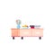 Vector isolated illustration icon furniture curbstone, chest of drawers TV stand flat style