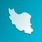 Vector isolated illustration icon with simplified map of Islamic Republic of Iran. Blue silhouette