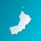 Vector isolated illustration icon with simplified map of Sultanate of Oman.