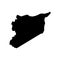 Vector isolated illustration icon with simplified map of Syrian Arab Republic Syria. Black silhouette