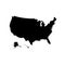 Vector isolated illustration icon of simplified political map USA United States of America, including Alaska and Hawaii