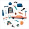 Vector isolated illustration with mans things. Design element for Happy Fathers Day and other