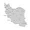 Vector isolated illustration of simplified administrative map of Iran. Borders and names of the provinces