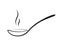 Vector. Isolated Illustration of a spoon. A spoon of hot soup or sauce. spoon icon.