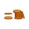 Vector isolated illustration of stack of gold indian coins