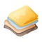 Vector isolated illustration of a stack of multicolored cloth rags or napkins for cleaning and dusting