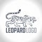 Vector isolated leopard or jaguar logo labe