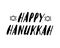 Vector isolated lettering for Happy Hanukkah for decoration and covering. Lettering card template. Calligraphy banner