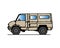 Vector isolated military heavy truck on white background