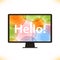 Vector isolated monitor Multicolor screen Computer silhouette