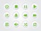 Vector isolated music player green gradient interface design icon collection