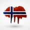 Vector isolated Norwegian flag painted colors