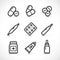 Vector isolated pills icons set