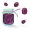 Vector isolated plum jam