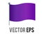 Vector isolated rectangular gradient violet, purple flag icon with silver pole