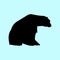 Vector isolated silhouette of a huge Arctic polar bear sitting