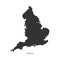 Vector isolated simplified illustration map. Grey silhouette of England United Kingdom of Great Britain and Northern Ireland.