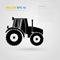 Vector isolated tractor icons. silhouettes.