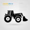 Vector isolated tractor icons. silhouettes.