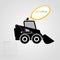 Vector isolated tractor icons. silhouettes.