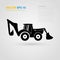 Vector isolated tractor icons. silhouettes.