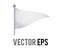 Vector isolated vector triangular white flag icon with silver pole