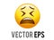 Vector isolated yellow disappointed expression face flat icon