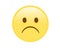 Vector isolated yellow sad and unhappy face icon