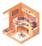 Vector isometric 3d artist workplace