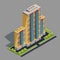 Vector isometric 3D illustration of modern urban building