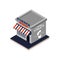 Vector isometric barber shop building icon
