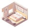 Vector isometric bedroom