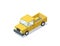 Vector isometric blue wagon car, minivan, trucks for cargo transportation.