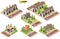 Vector isometric buildings, suburban houses