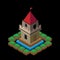Vector isometric Castle on a black background