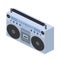 Vector isometric flat illustration Boombox. Cassette recorder.