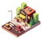 Vector isometric hardware shop