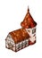 Vector isometric house. Old European house. Vector isolated object on white