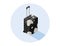 Vector isometric illustration of black and white suitcase