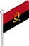 Vector Isometric Illustration of Flagpole with Angola Flag