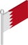 Vector Isometric Illustration of Flagpole with Bahrain Flag