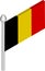 Vector Isometric Illustration of Flagpole with Belgium Flag