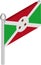 Vector Isometric Illustration of Flagpole with Burundi Flag