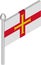 Vector Isometric Illustration of Flagpole with Guernsey Bailiwick Flag