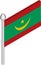 Vector Isometric Illustration of Flagpole with Mauritania Flag