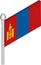 Vector Isometric Illustration of Flagpole with Mongolia Flag