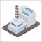 Vector isometric industrial factory buildings icon.