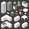 Vector isometric kitchen set