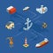 Vector isometric marine logistics and seaport infographic concept illustration
