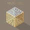 Vector Isometric Maze Cube Cage Design Concept